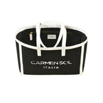 Capri black canvas mid tote