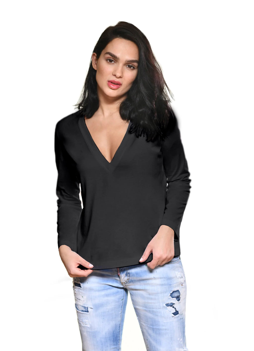 Long sleeve V neck Tee