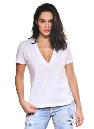 Short sleeve V neck tee
